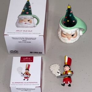 HALLMARK 2025 Christmas Tree Ornaments: Glimmering Glockenspiel & Jolly Old Elf
